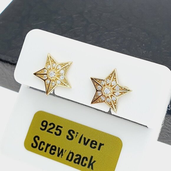14K Gold Plated 925 sterling silver luxury CZ Pendant, RJUS2175 - Picture 1 of 6